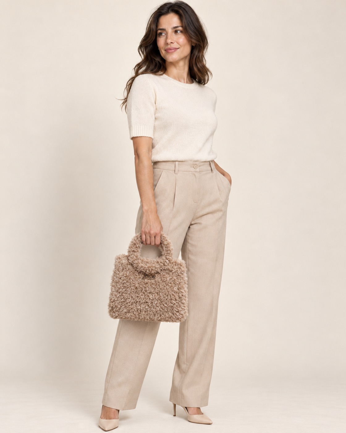 Anteprima IA: modella di riferimento con la borsa Teddy Onda 1