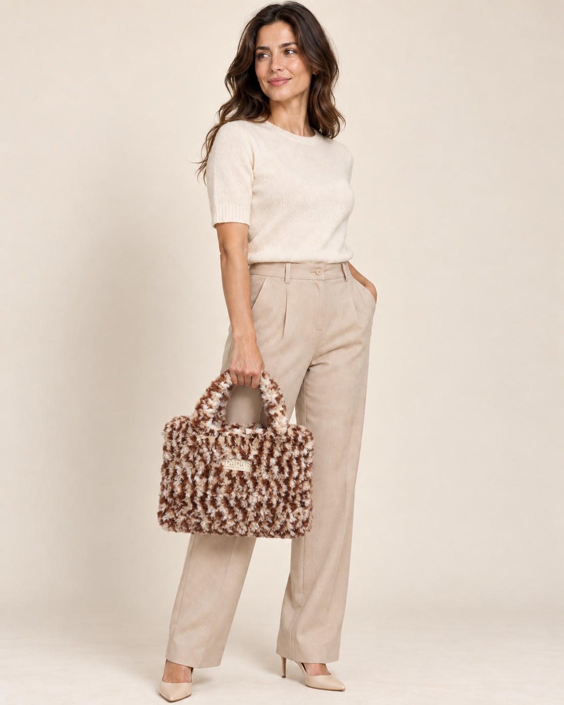 Anteprima IA: modella di riferimento con la borsa Teddy Sport